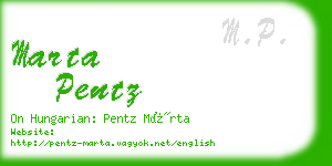 marta pentz business card